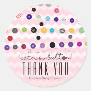 SCHATTIG ALS EEN KNOP Baby Shower Feest Favorieten Ronde Sticker