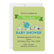 SCHATTIG ALS EEN KNOP Groene baby shower uitnodigi