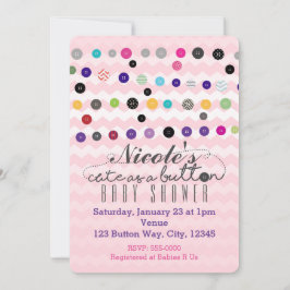 SCHATTIG ALS EEN KNOP Roze baby shower uitnodiging
