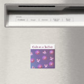 Schattig als een knop - Roze en Paars Magneet (Insitu (Vaatwasser))
