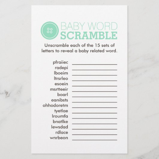 Schattig als een knop (Turquoise) Flyer (Voorkant)