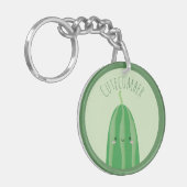 Schattig Als Een Komkommer Grappige Kawaii Cutecum Sleutelhanger (Voorkant Links)