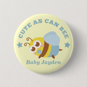 Schattig als kan bij, baby jongen ronde button 5,7 cm
