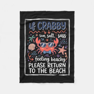 Schattig Als Kribbige Strandkrab Met Zonnebril En  Fleece Deken