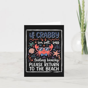 Schattig Als Kribbige Strandkrab Met Zonnebril En  Kaart
