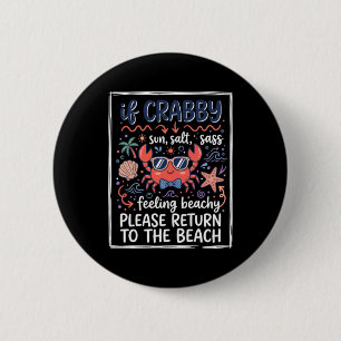 Schattig Als Kribbige Strandkrab Met Zonnebril En Ronde Button 5,7 Cm