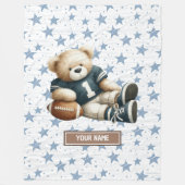 Schattig Amerikaans Football Teddybeer gepersonali Fleece Deken (Voorkant)