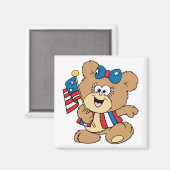 schattig Amerikaans patriottisch teddybeer Magneet (Voorkant / Achterkant)