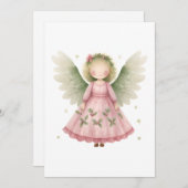 Schattig Angel Blank Christmas Holiday Note Kaart (Voorkant / Achterkant)