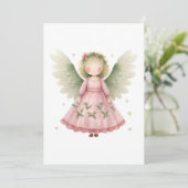 Schattig Angel Blank Christmas Holiday Note Kaart (Staand voorkant)