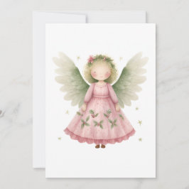 Schattig Angel Blank Christmas Holiday Note Kaart