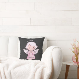 Schattig Angel Girly Black Naam Baby Kussen