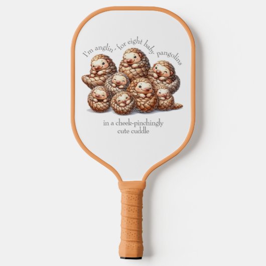 Schattig Anglin' voor 8 Schattigee Knuffelschubdie Pickleball Paddle (Achterkant)
