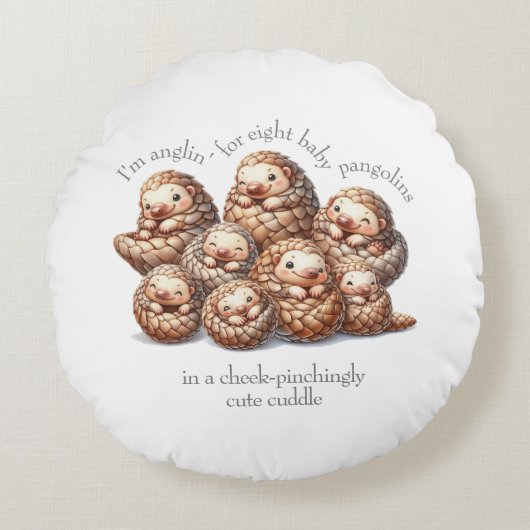 Schattig Anglin' voor 8 Schattigee Knuffelschubdie Rond Kussen (Voorkant)