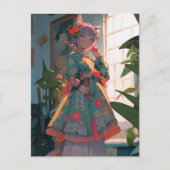 Schattig anime catgirl briefkaart (Voorkant)