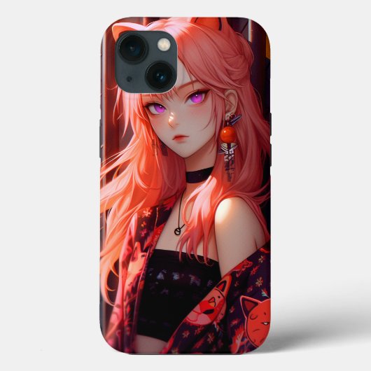 Schattig anime catgirl Case-Mate iPhone case (Achterkant)