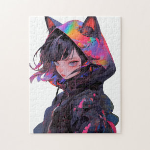 Schattig anime catgirl legpuzzel