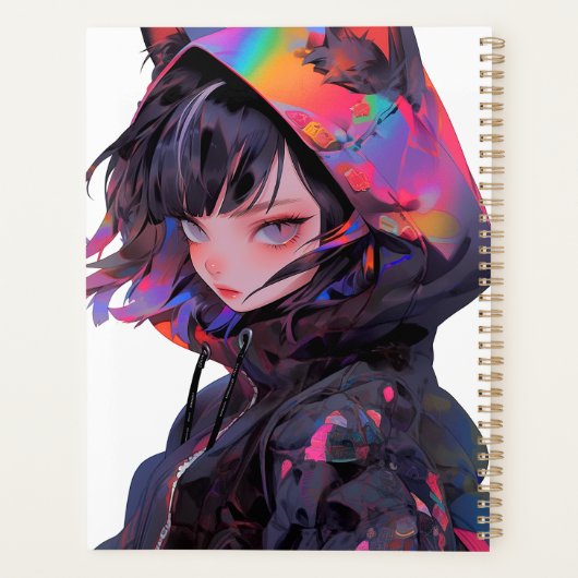 Schattig anime catgirl planner (Achterkant)