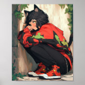 Schattig anime catgirl poster (Voorkant)