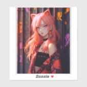 Schattig anime catgirl sticker (Vel)