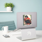 Schattig anime catgirl sticker (Laptop op bureau)