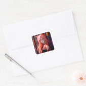 Schattig anime catgirl vierkante sticker (Envelop)