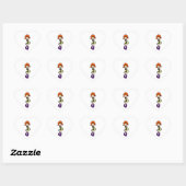 schattig anime chibi meisje hart sticker (Vel)