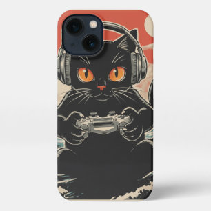 Schattig Anime Gamer Kawaii Kat Japans Gaming Cade iPhone 13 Hoesje