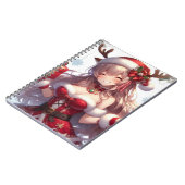 Schattig anime kerstmeisje notitieboek (Linkerzijde)
