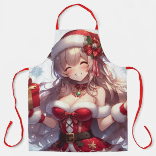 Schattig anime kerstmeisje schort