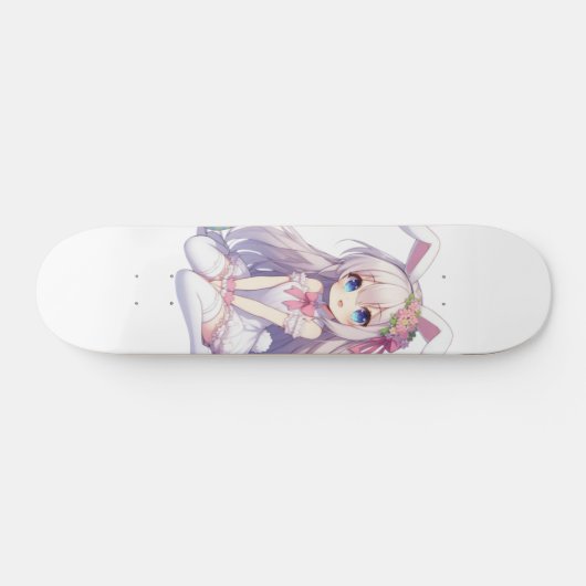 schattig, anime konijntje Pasen Persoonlijk Skateboard (Horizontaal)