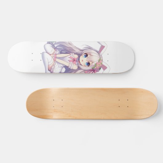 schattig, anime konijntje Pasen Persoonlijk Skateboard (Horizontaal)