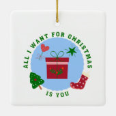 Schattig Anime Koppel Kerstmis Keramisch Ornament (Achterkant)