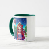 Schattig Anime Koppel Kerstmis Mok (Voorkant links)