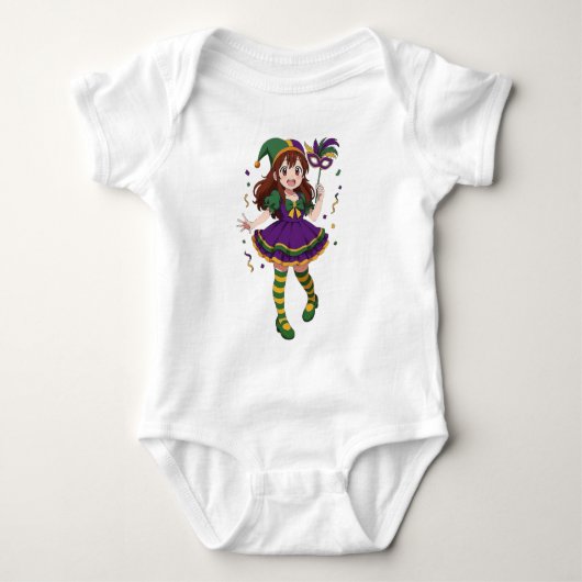 Schattig anime Mardi Gras-meisje Romper (Voorkant)
