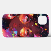 Schattig anime meisje Afro-Amerikaanse kunst Case-Mate iPhone Case (Achterkant (horizontaal))