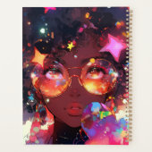 Schattig anime meisje Afro-Amerikaanse kunst Planner (Achterkant)