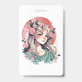Schattig Anime Meisje Badge (Achterkant)