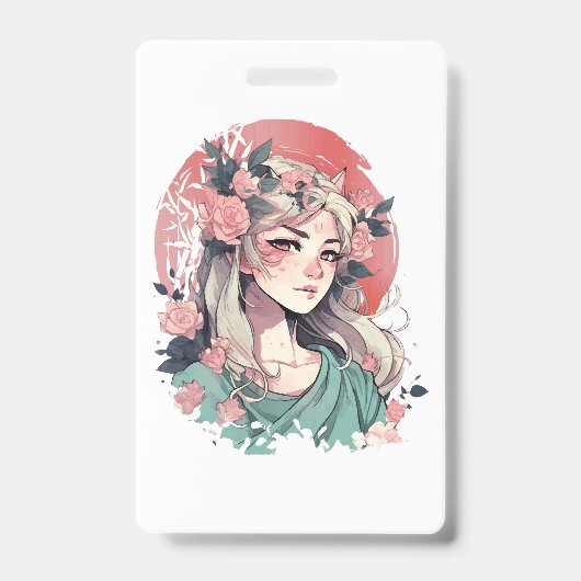Schattig Anime Meisje Badge (Voorzijde)