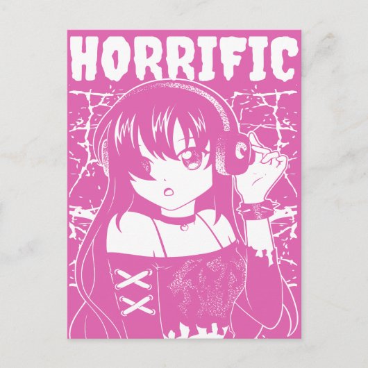 Schattig anime meisje briefkaart (Voorkant)