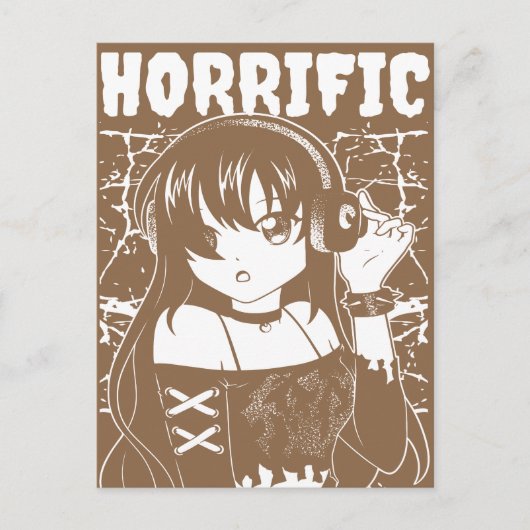 Schattig anime meisje briefkaart (Voorkant)