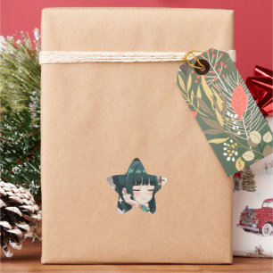 Schattig Anime Meisje Esthetisch Grafisch  Kawaii  Ster Sticker