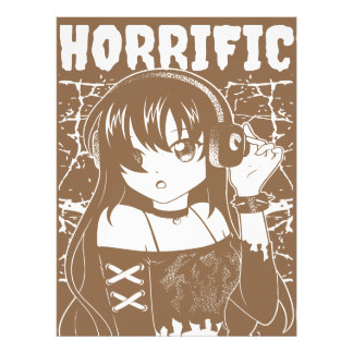Schattig anime meisje foto afdruk