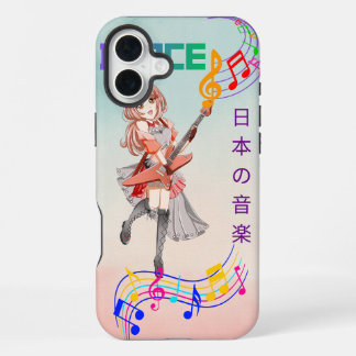 Schattig Anime Meisje Gitariste J-Pop Muziek Hoesj iPhone 16 Plus Hoesje