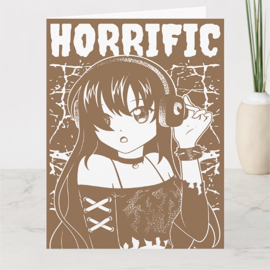 Schattig anime meisje  kaart (Voorkant)
