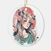 Schattig anime meisje keramisch ornament (Links)