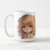 Schattig anime meisje koffiemok (Links)