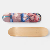 Schattig anime meisje met roze haar persoonlijk skateboard (Horizontaal)