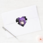 Schattig anime meisje met vossenoren hart sticker (Envelop)