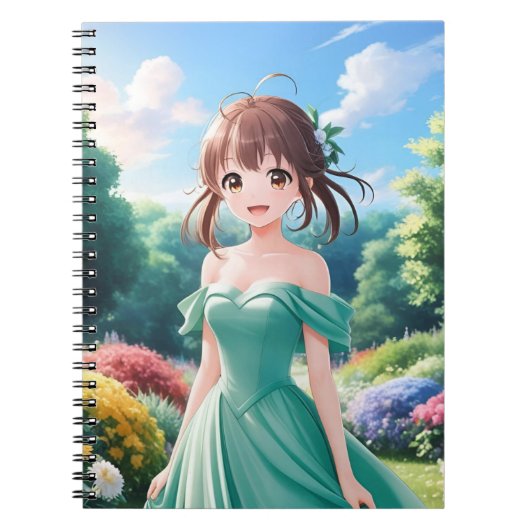 Schattig Anime Meisje Notitieboek (Voorkant)